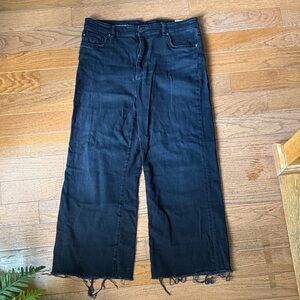 AG Adriano Goldschmied Black Wide Leg Jeans